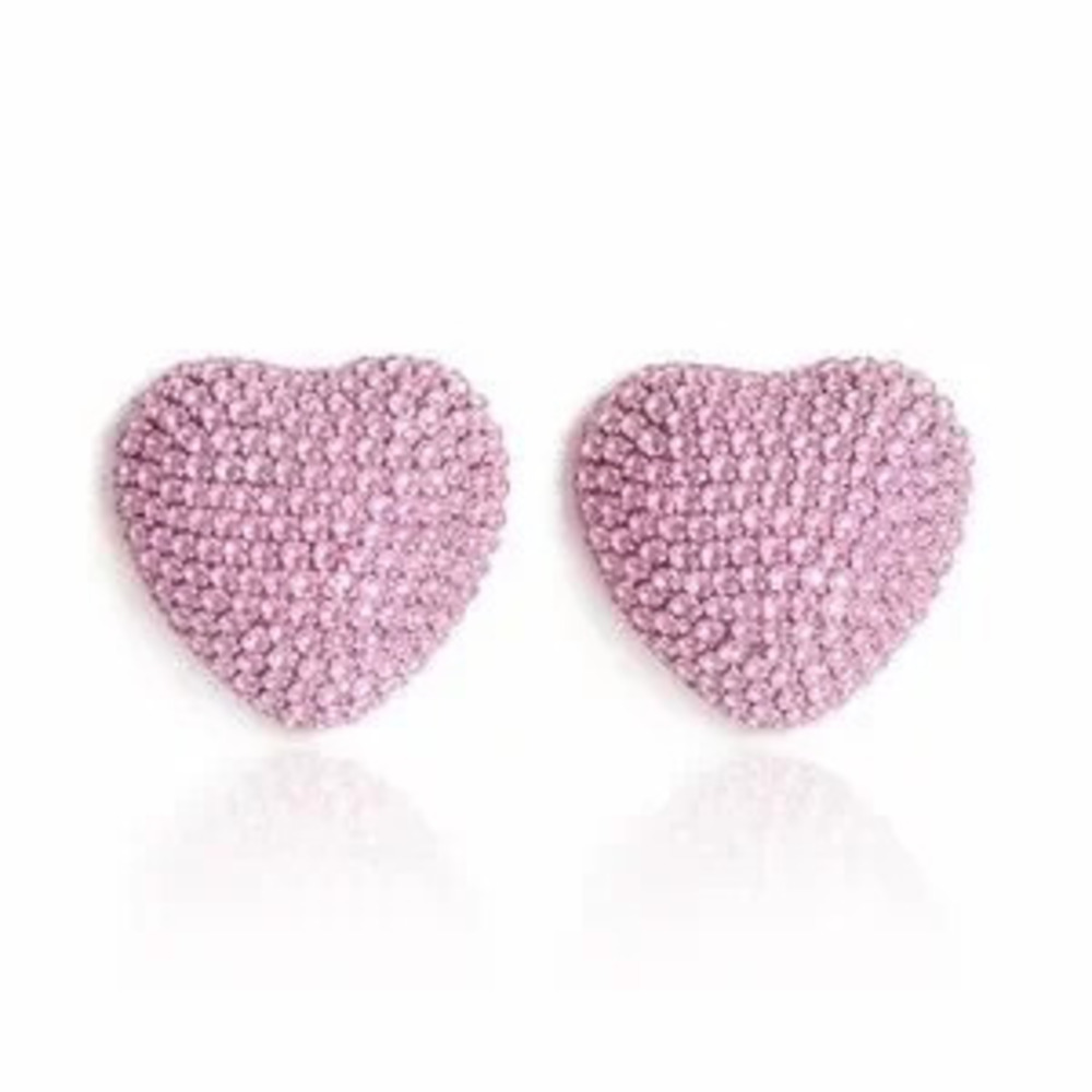 Pink Heart Stud Earrings